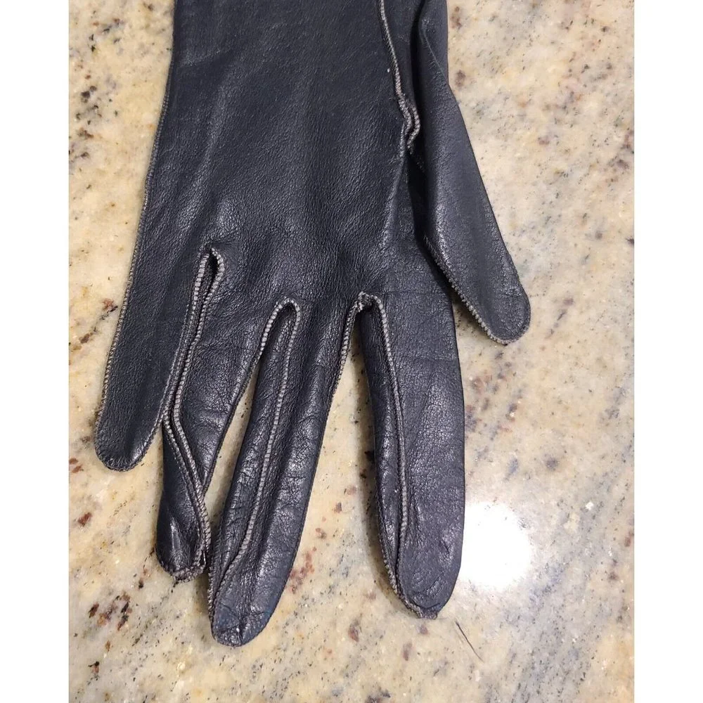 Vintage Size XS S 6/3 Black Formal Leatther 10.5